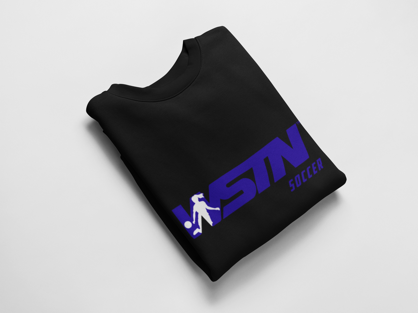 WSTN Soccer Black Crewneck Sweetshirts