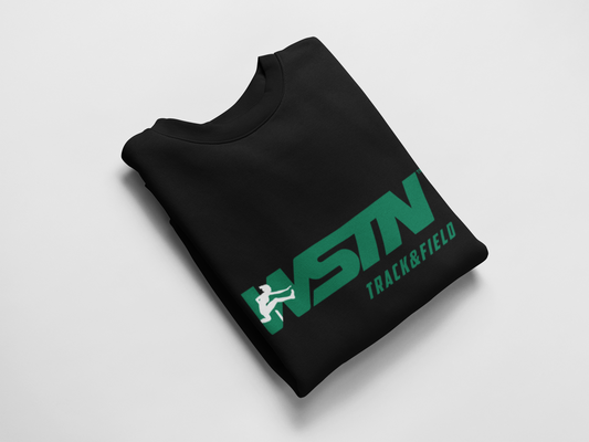 WSTN Track Black Crewneck Sweetshirts