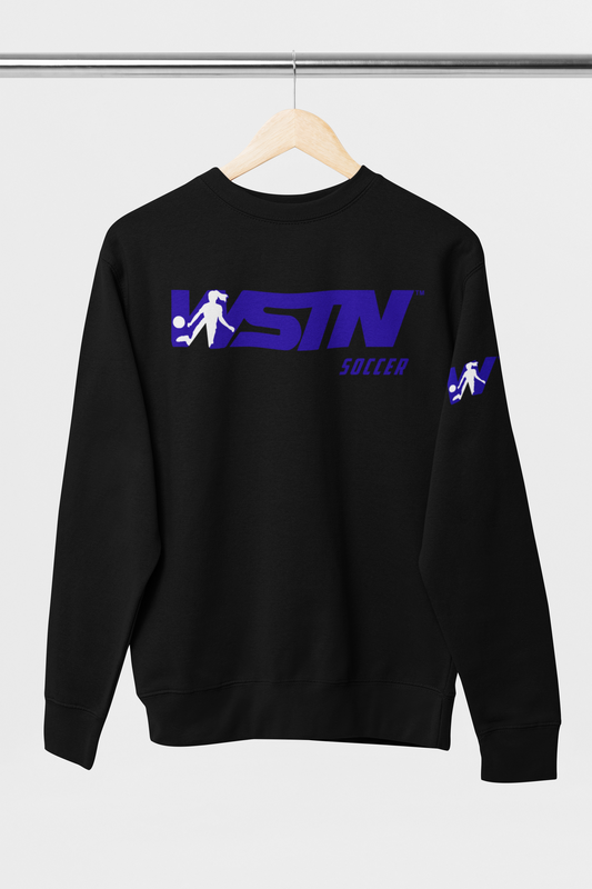 WSTN Soccer Black Crewneck Sweetshirts