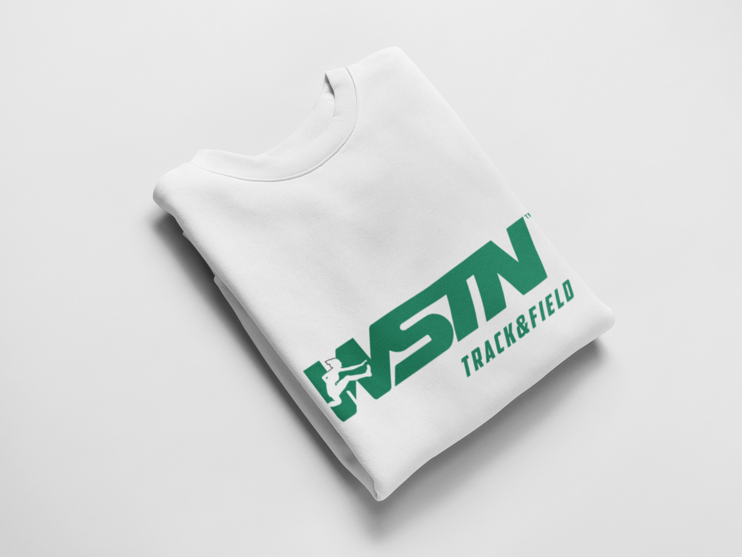 WSTN Track White Crewneck Sweetshirts