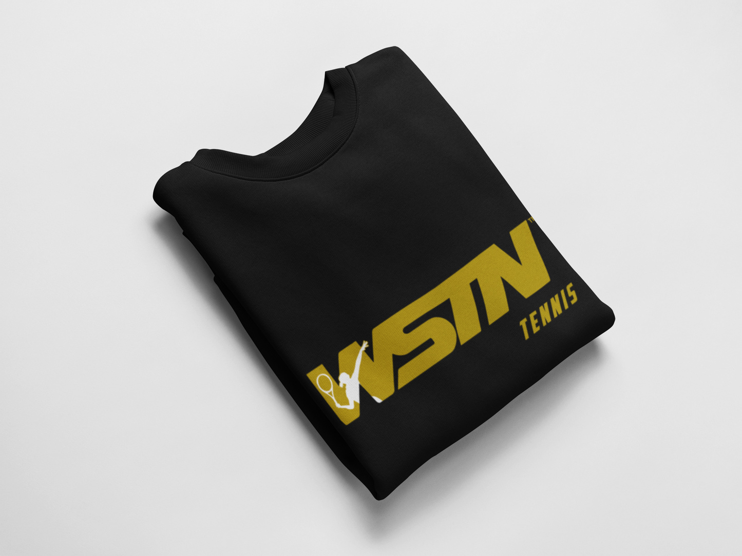 WSTN Tennis Black Crewneck Sweetshirts