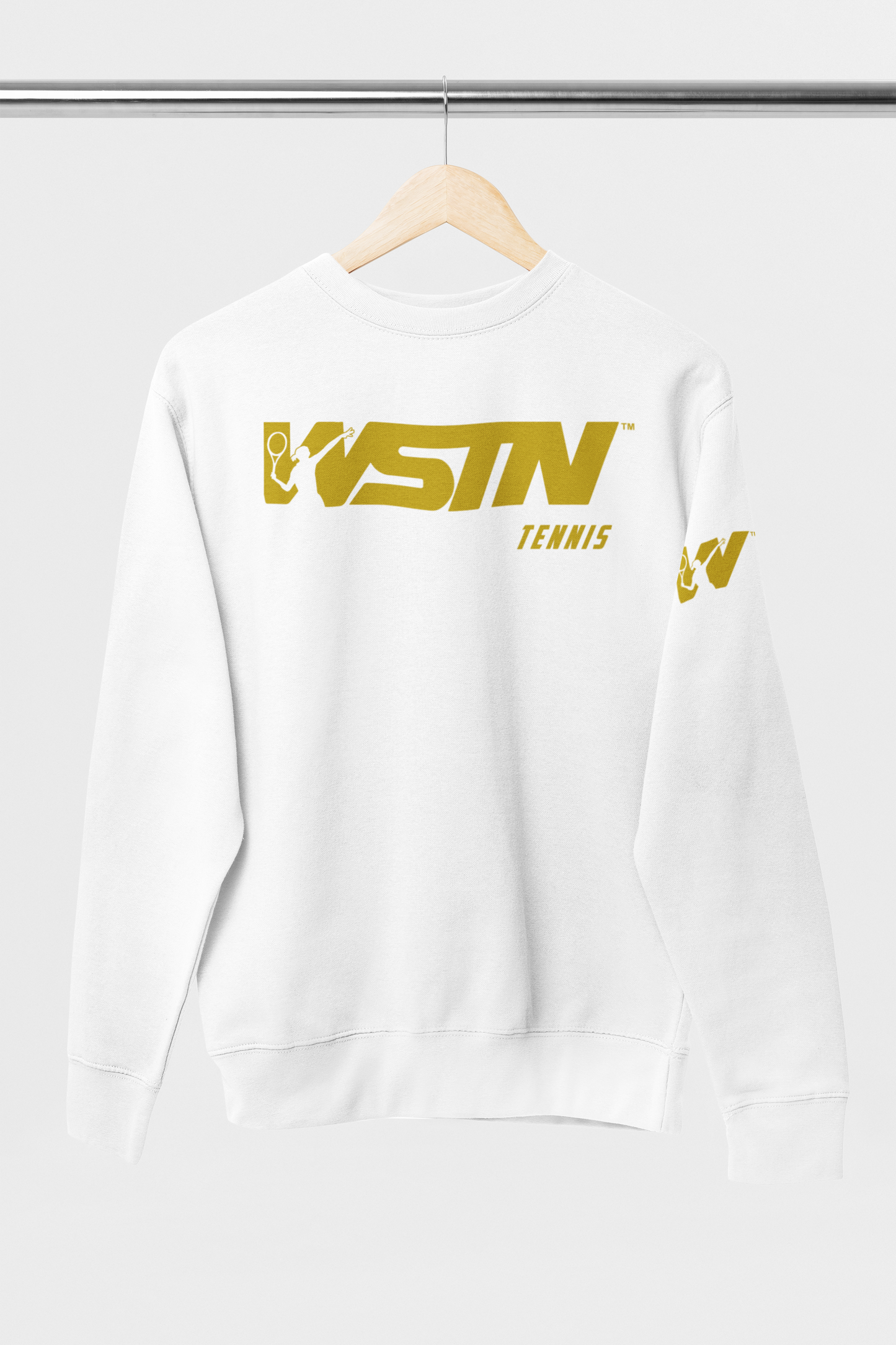WSTN Tennis White Crewneck Sweetshirts