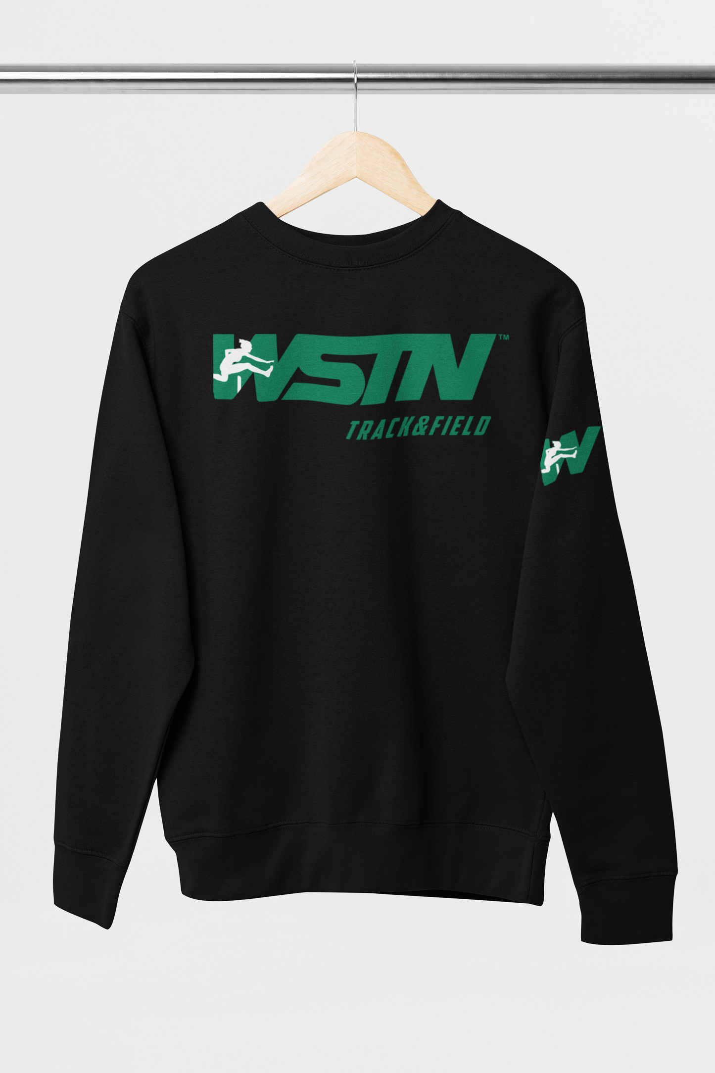 WSTN Track Black Crewneck Sweetshirts