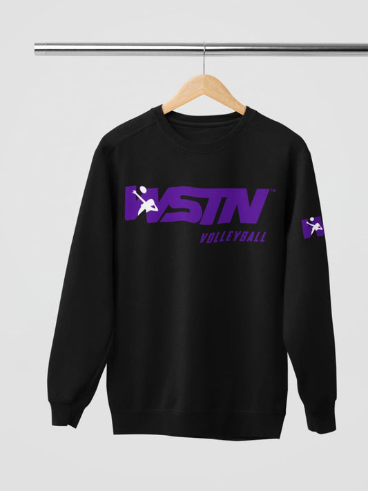 WSTN Volleyball Black Crewneck Sweetshirts