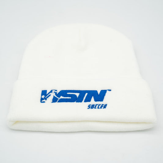 WSTN Soccer White Beanie