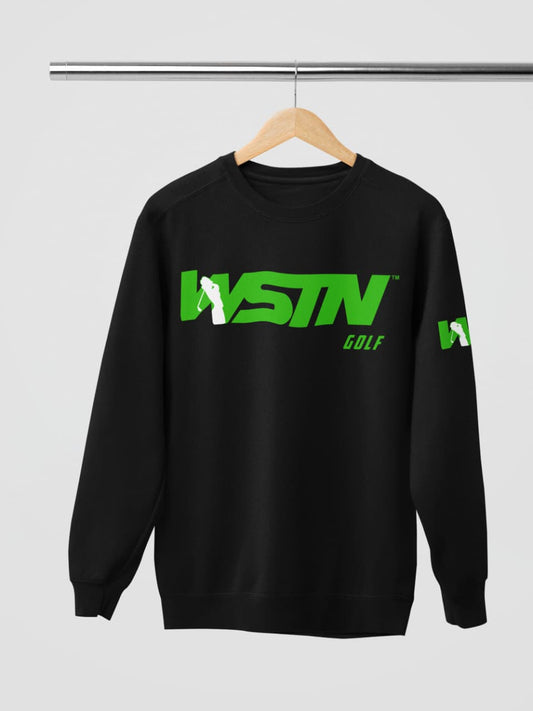 WSTN Golf Black Crewneck Sweetshirts